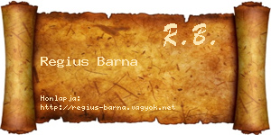 Regius Barna névjegykártya